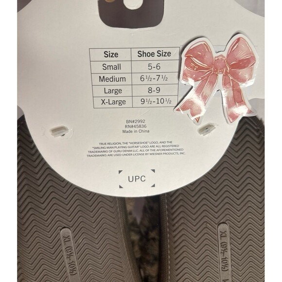 True Religion LEOPARD Slippers with Rhinestone Horseshoe, XL 9.5/10.5 - Picture 6 of 6